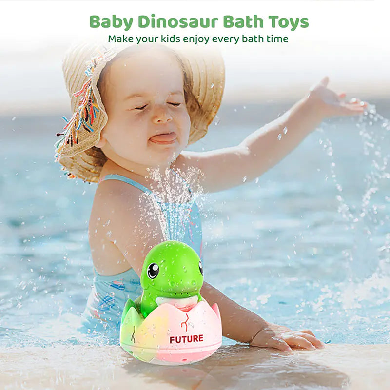 Dinosaur Bath Toys with Automatic Water Spray & Light