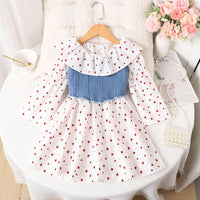 Girl's Printed Long Sleeve Dress Two-piece Set