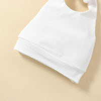 Ins Girls' New Solid Color Sling Top Flower Skort Suit