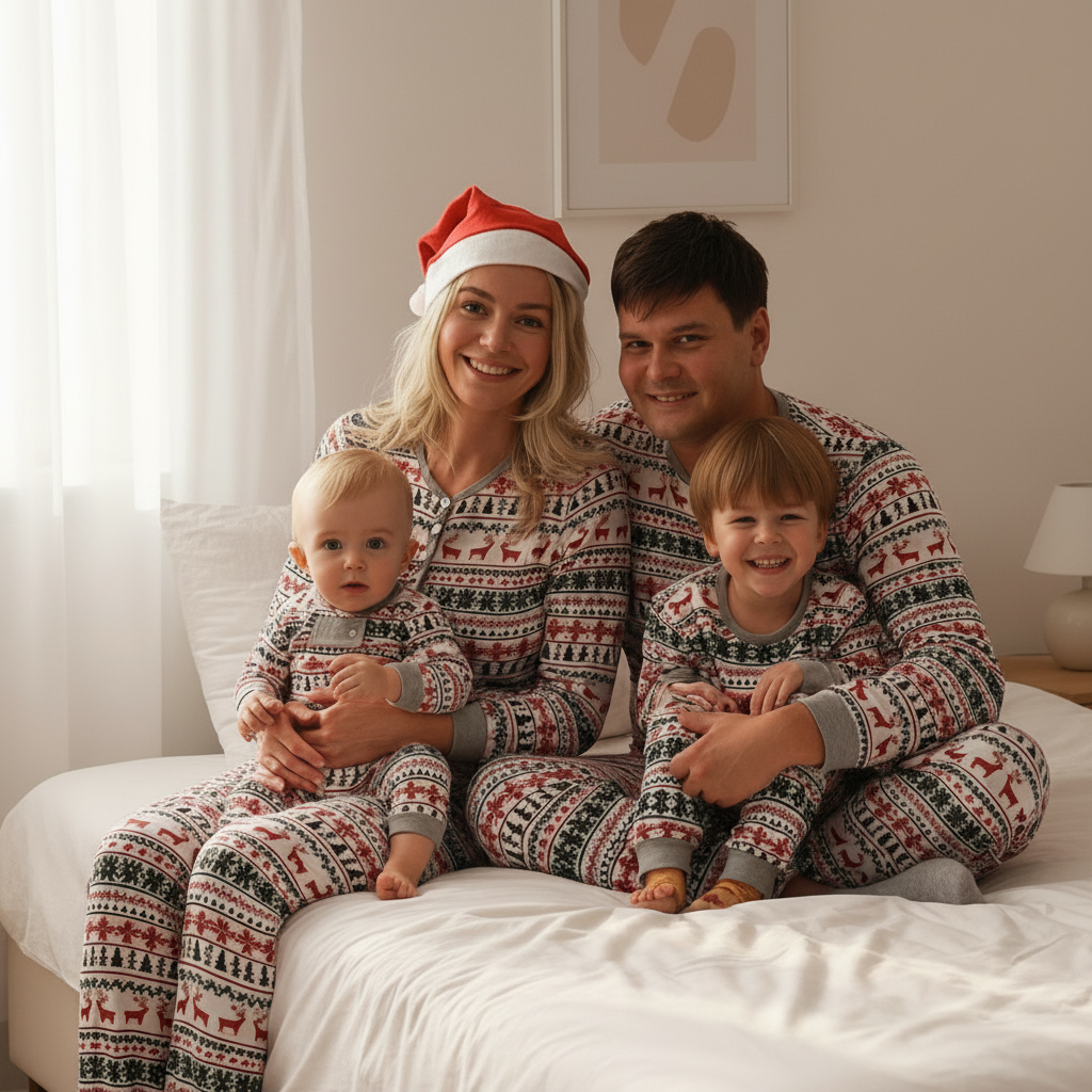 Family Matching Christmas Pajama Set – Holiday Outfits for Parents & Kids