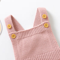 Baby Girl's Solid Color Sling Triangle Romper Hat Suit