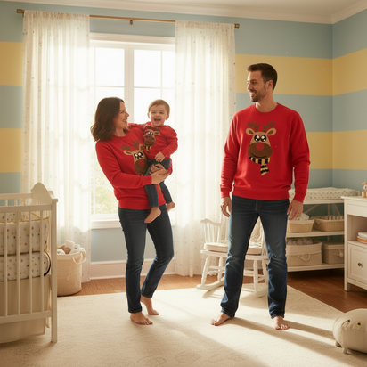 Parent-child Sweater Three-mouth Family Christmas Clothes