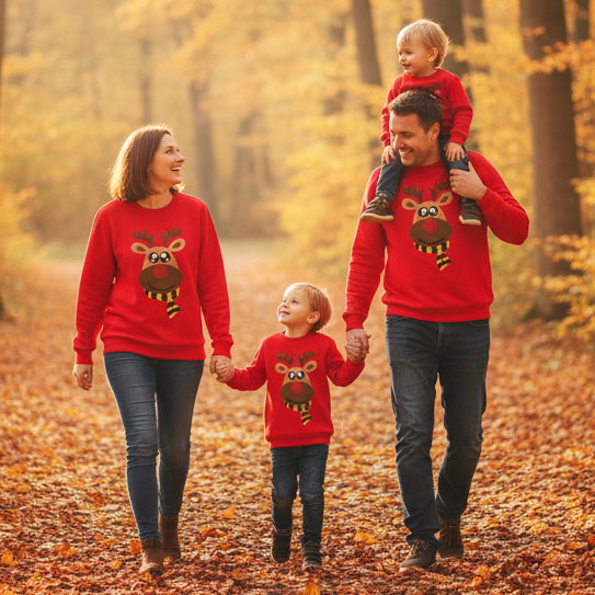 Parent-child Sweater Three-mouth Family Christmas Clothes