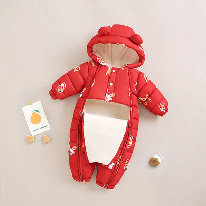 Clothes For Babies Baby Jumpsuits Winter Fleece-lined