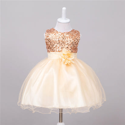Baby Sequin Dress Flower Girl Wedding Princess Dress