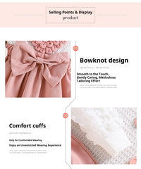 Puff Sleeve Love Top Rose Red Bowknot Short Dress Three-dimensional Flowers