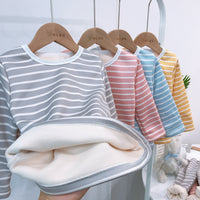 Children's Thermal Underwear Winter Pajamas High Waist Belly Protection Velvet Underwear Set Two-piece Set