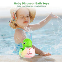Dinosaur Bath Toys with Automatic Water Spray & Light