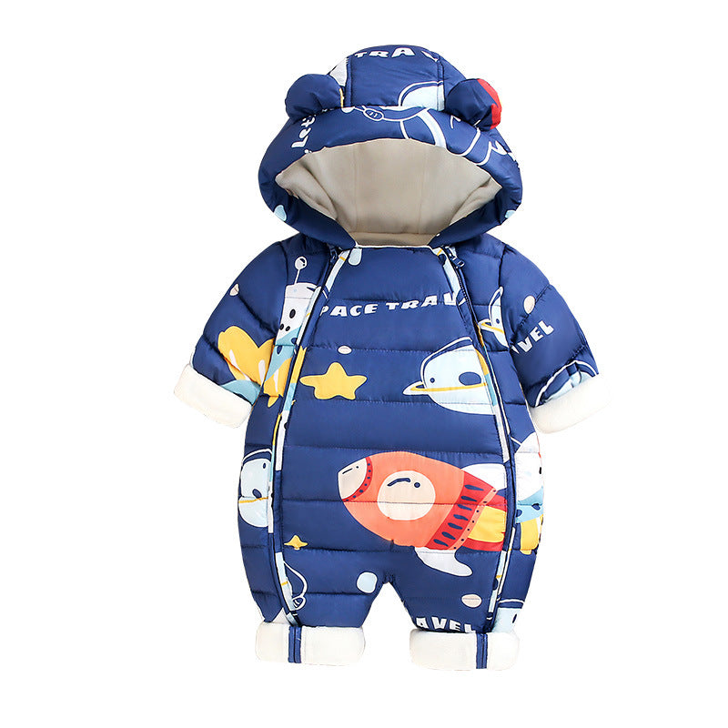 Clothes For Babies Baby Jumpsuits Winter Fleece-lined