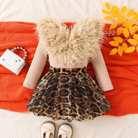 Top Sequin Leopard Print Skirt Two-piece Set