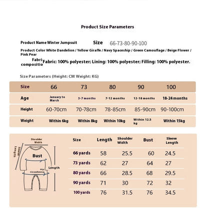 Clothes For Babies Baby Jumpsuits Winter Fleece-lined