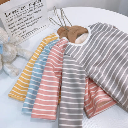 Children's Thermal Underwear Winter Pajamas High Waist Belly Protection Velvet Underwear Set Two-piece Set